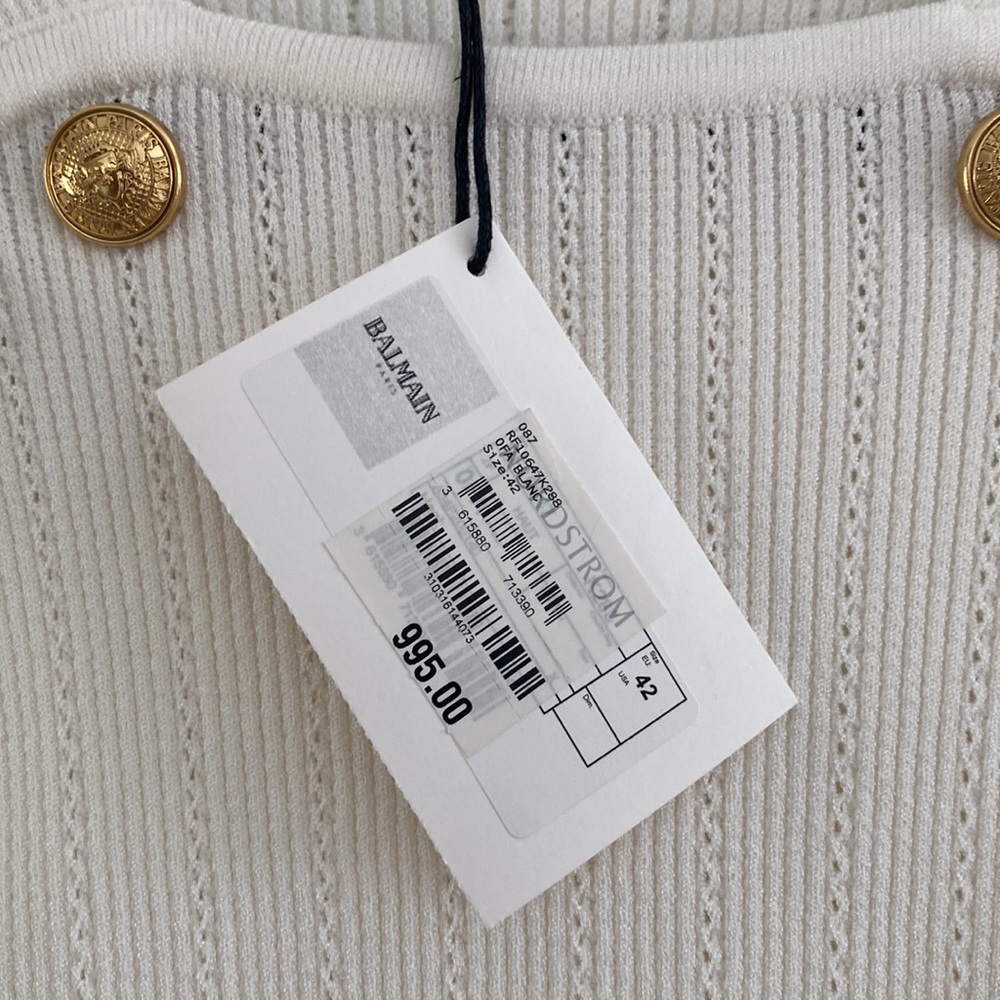 NWT Balmain Button Embellished knit top. Size 42 - Picture 3 of 5